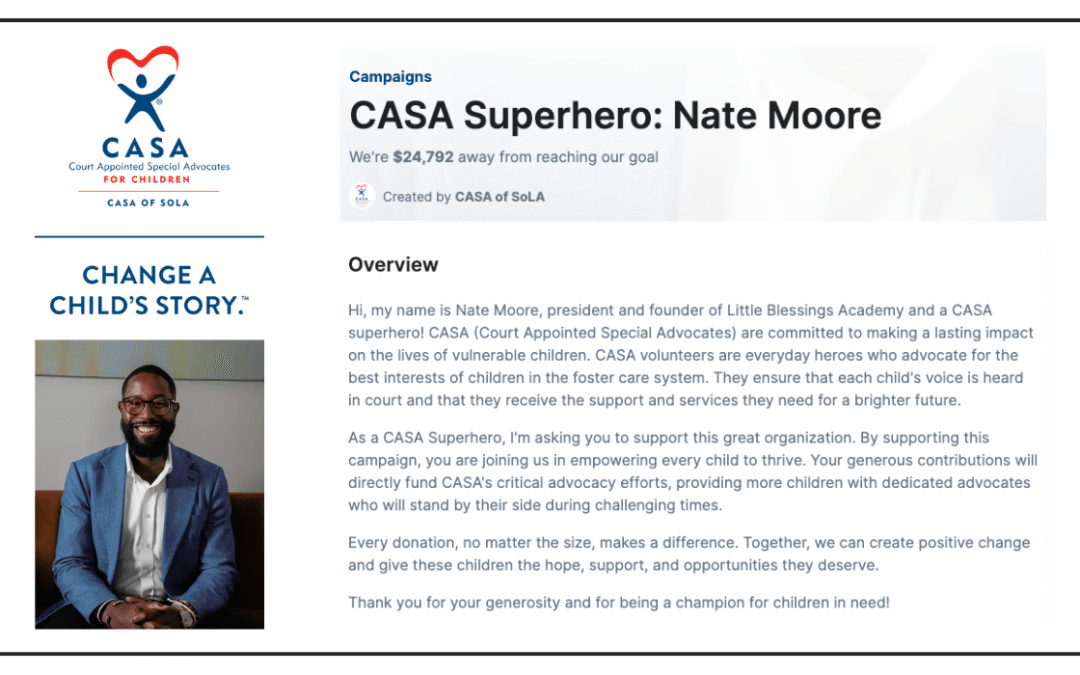 CASA (Court Appointed Special Advocates) Superhero: Nate Moore